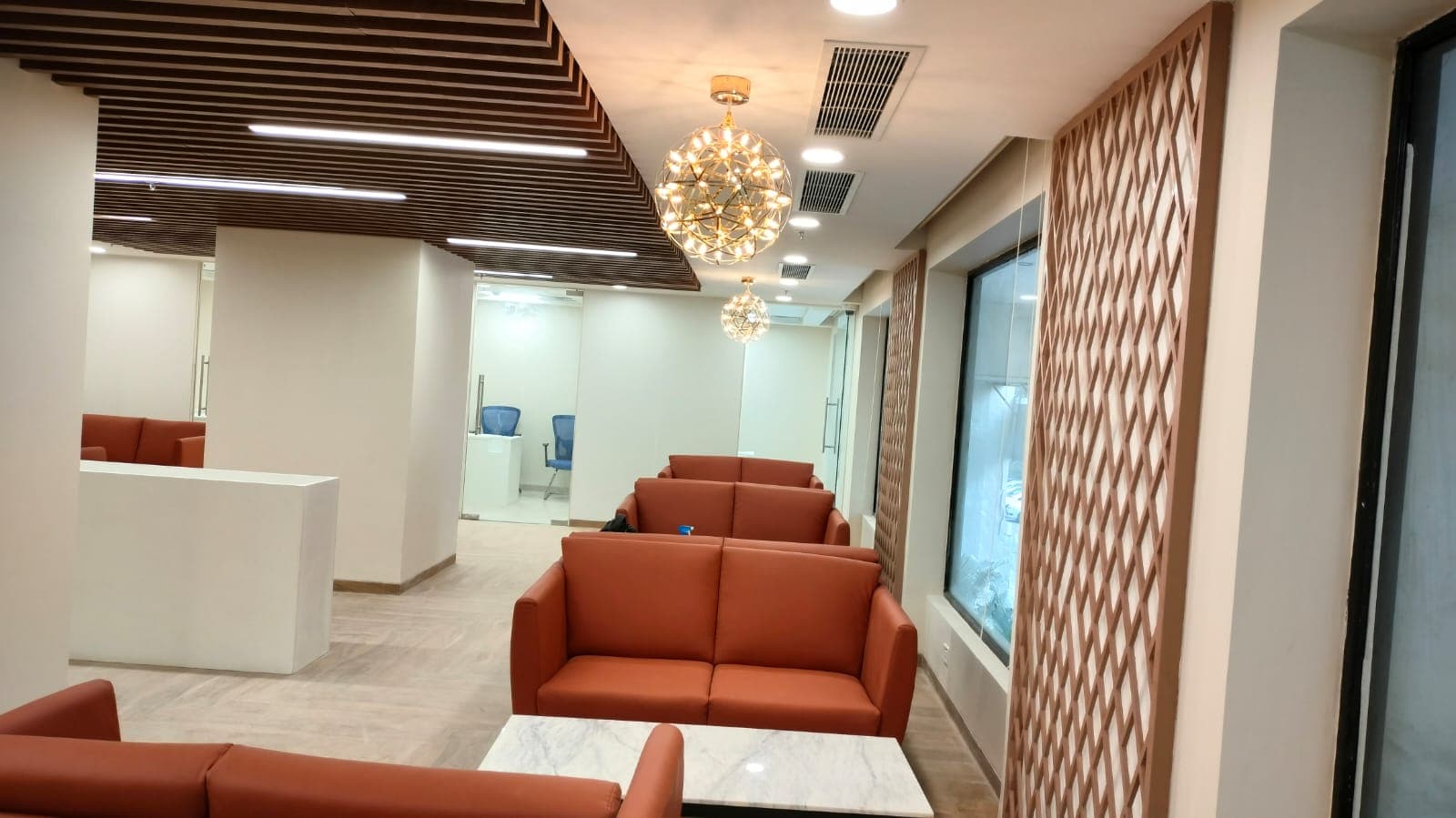 Collaborative Work Hub & Slat Partitions