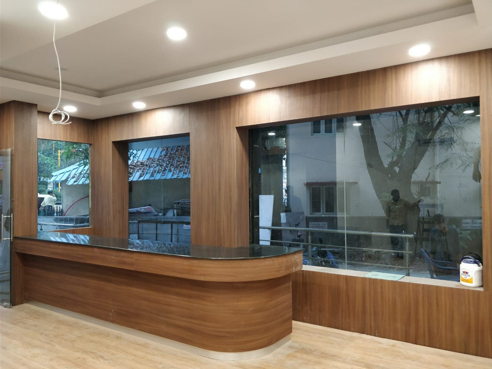 Contemporary Wooden Reception Counter